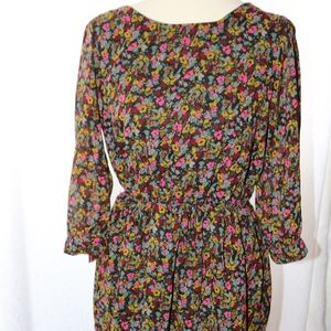 Long Sleeve Floral Sheer Year Round Dress